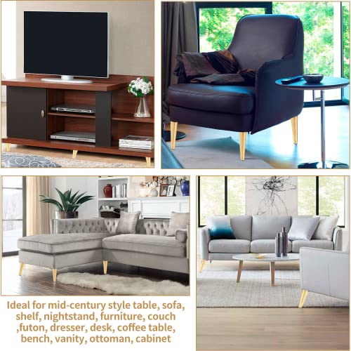 Patas de sofá de mediados de siglo resistentes de 4 pulgadas para elevar sillones 8