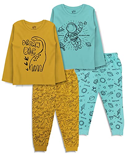 Image of minicult Baby Boy's & Baby Girl's Cotton Printed Top and Pyjama Set Pack of 2