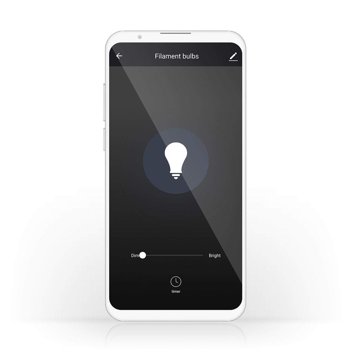 Nedis – Lampadina a filamento Smart WiFi – E27 – 125 mm – 5 W – 500 lm – Controllo app – Facile da configurare – Flusso luminoso nominale: 500 lm – Colore: oro – Materiale: vetro