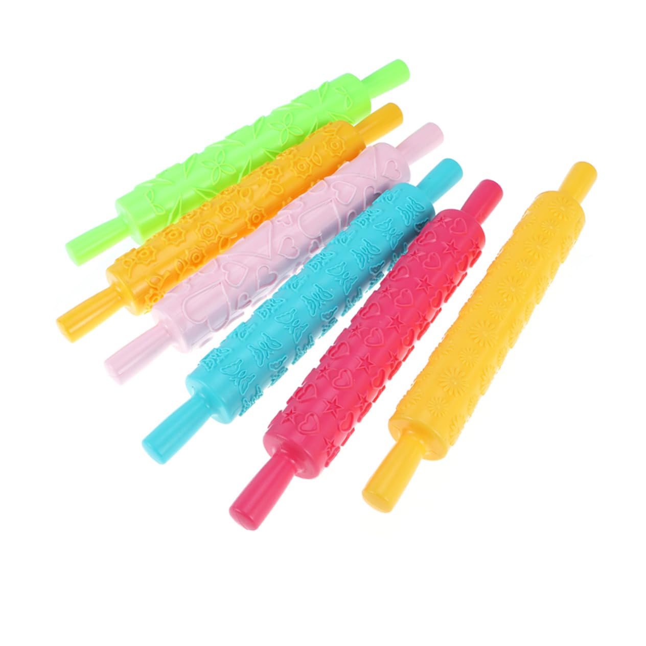 Rouleau à Pâtisserie en Plastique 8pcs Motifs en Relief pour Décoration de Gâteau Fondant, Outil Créatif et Finement Travaillé Pâtisserie à Domicile Plusieurs Styles