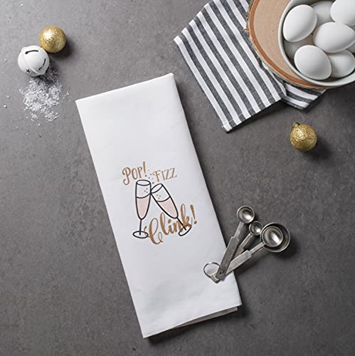 Image of DII Christmas Tea Towels Decorative Kitchen Dish Towel Set, 18x28, Pop Fizz Clink!, 2 Piece