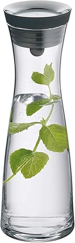 Miniatura 5 de Jarra de vidrio con tapa y pincho de frutas de acero inoxidable, jarra de agua de 1 litro de 34 onzas, jarra para té helado y jugo casero, jarra de