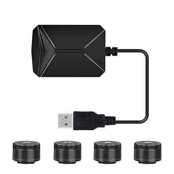 Tire Pressure Monitor System USB TPMS External Sensors Compatible with Android Car Navigation Display External