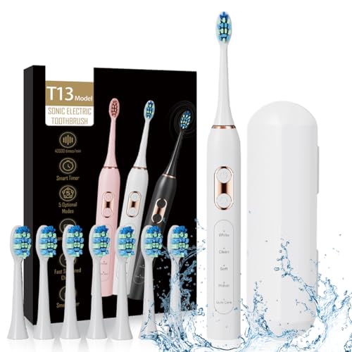 MiTdir Electric Toothbrush USB rechargeable electric toothbrush with 8 brush hea