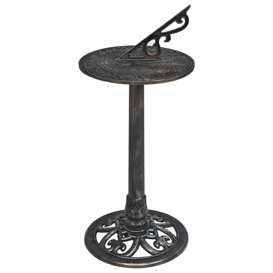 Cadran Solaire Décoratif VidaXL - 35.5x82cm Bronze Plastique Pour Jardin