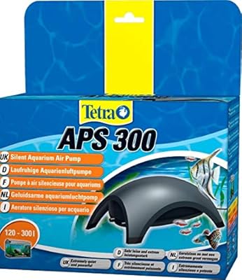 Tetra APS300 Silent Aquarium Air Pump for 120 - 300 Litre Fish Tanks, Black
