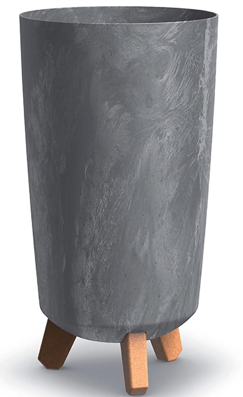 Prosperplast (Marengo) Round Gracia Style Planter With Legs Tall Plant Pot Indoor Outdoor Garden Decor