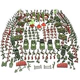  arthomer Jeu 307 pièces avec Soldats Miniatures Ensemble Jouet modèle Table Sable Soldats, Figurines Militaires, Tanks, Avions, Drapeaux 4-9cm