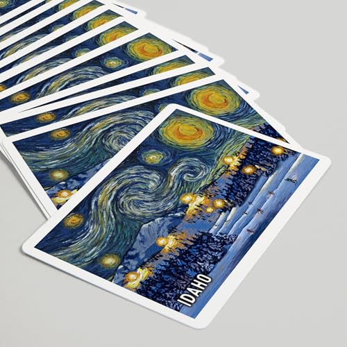 Lantern Press Idaho, Starry Night, Ski, 52 naipes póker adultos miniatura 5
