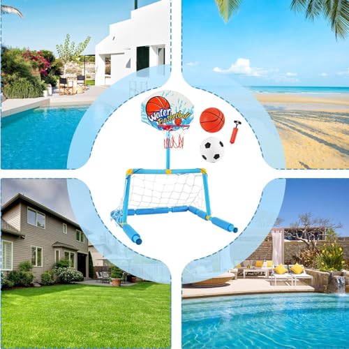 Cesta de baloncesto para piscina con juego acuático interactivo 4