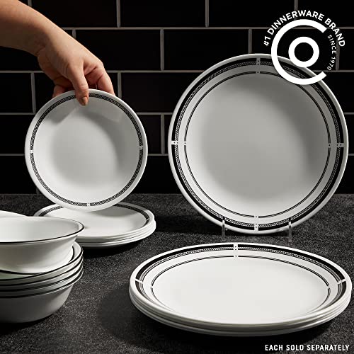 Corelle 6-Piece 10.25" Dinner Round Plates, Vitrelle Triple Layer Glass, Lightweight Round Plates, Large Round Plates, Chip And Scratch Resistant, Microwave And Dishwasher Safe, Brasserie #TOP1