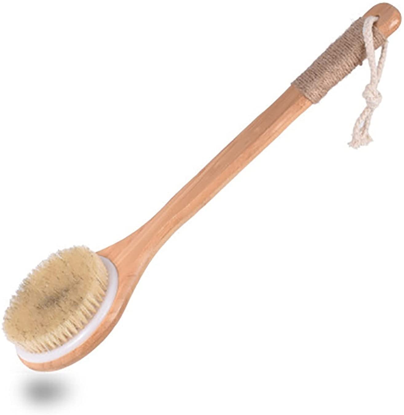 Szczotka do kąpieli z naturalnego włosia Złuszczająca drewniana szczotka do masażu ciała Szczotka pod prysznic SPA Kobieta Mężczyzna Pielęgnacja skóry Szczotka do suchego ciała, 3 szt. Ręczników (ko