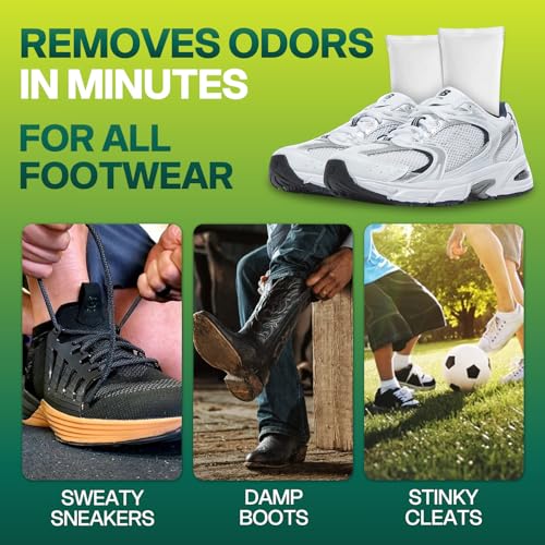 Unscented Shoe Deodorizer for Boot, Sneaker, Most Powerful Shoe Smell Remover, Reusable Shoe Odor Eliminator, Freshens Smelly Soccer Cleat, Gym Bag at Sourses, Odor Eaters & Air Absorber at Closet