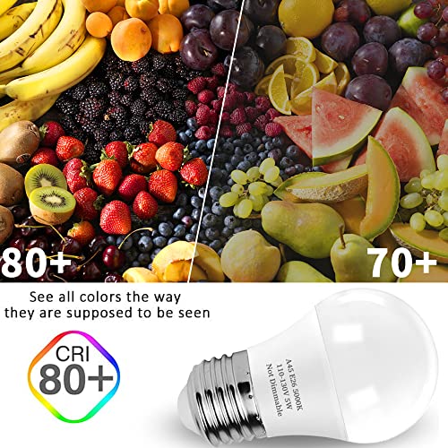 Led Refrigerator Light Bulb, 40 Watt Equivalent Led Appliance A15 Light Bulb 5000K Daylight For Fridge, E26 Base, Non-Dimmable, 6-Pack #TOP2