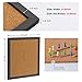 Board2by Cork Bulletin Boards 12 X 12, Black Framed Cork Tiles, Small Corkboards for Walls, Squares Pin Board 1/2 Inch Thick, Mini Wall Bulleting Board with 16 Push Pin Wood Clips, 4 Pack