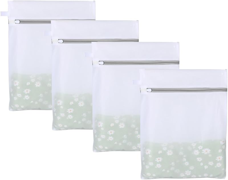Mesh Laundry Bags, Mesh Wash Bags, Durable Mesh Structure with Strong Zipper, Suitable for Underwear, Delicate Clothes, Pants, Shoes, Socks Washing (Small Fine Mesh, XS 10 * 12in*4pcs)
