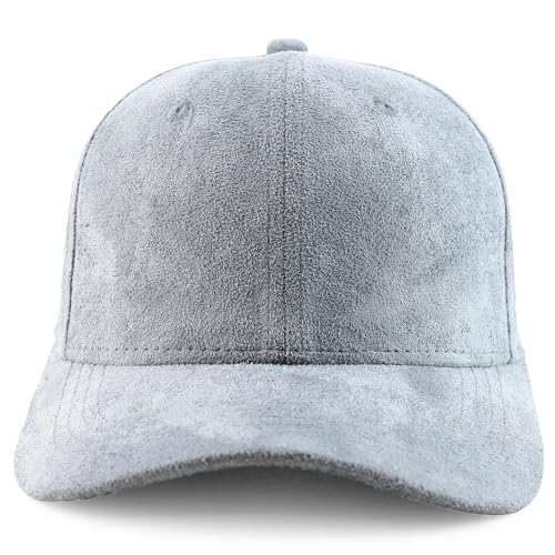 Image of Trendy Apparel Shop Plain Faux Suede Leather Adjustable Structured Baseball Cap
