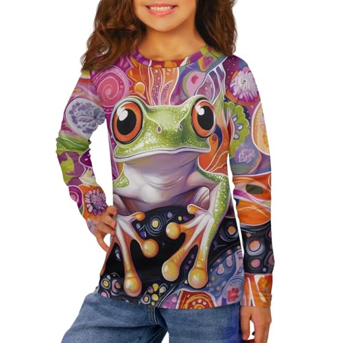 Image of Uourmeti Girls Graphic Tees Long Sleeve T Shirts for Teens Casual Tshirts Junior Sportswear Fall Tops