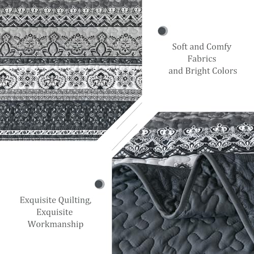 Parure de lit bohème king size noire en microfibre légère