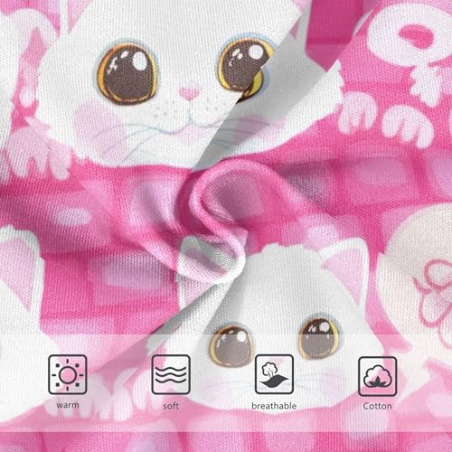 Cotton Toddler Underwear Floral Adorable White Kittens Pink Little Girl Panties Bright Briefs Undies Kids 2t3