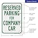 Parking Reserved for Company Car Sign, 12x18 Inches, 3M EGP Reflective with Post & Cast Iron Base Stand Set Made in USA by Sigo Signs