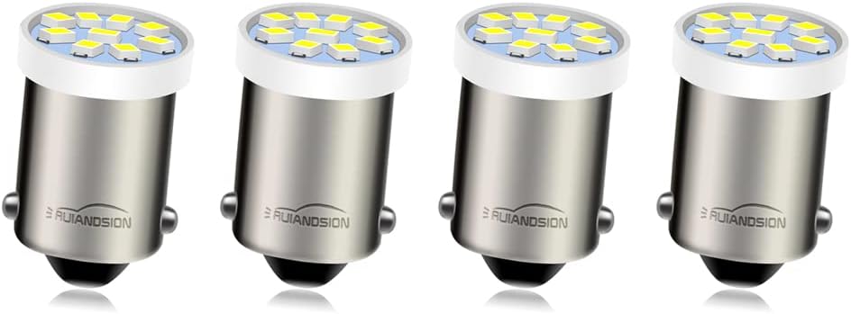 Ruiandsion BA9S LED lamp BA9 1895 1891 53 57 wit 6V LED lamp 3030 2SMD chipsets LED vervangende lampen voor autointerieur koepelkaart kentekenplaat handschoenendoos verlichting (Verpakking per 4