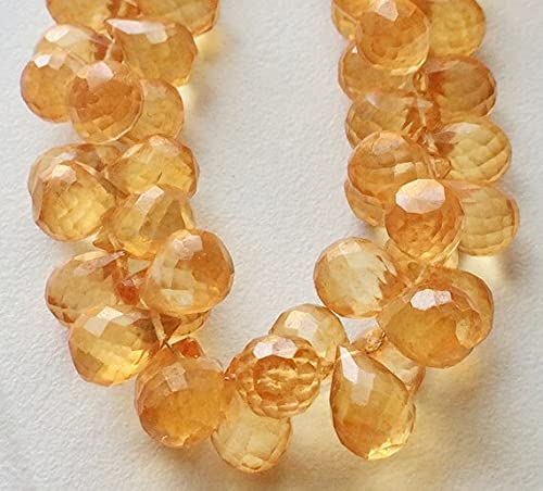 Larme de quartz naturel facetté 7x11mm de qualité supérieure pour joaillerie artisanale fine