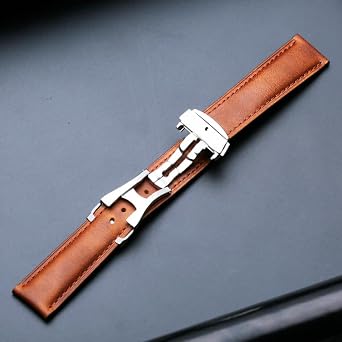 Genuine Leather Watch Bracelet For Hamilton Khaki Jazz Aviation Watch Chain with Folding Clasp