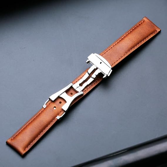 Genuine Leather Watch Bracelet For Hamilton Khaki Jazz Aviation Watch Chain with Folding Clasp
