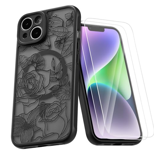 Coque iPhone 14 Plus rose motif floral le cadeau esthétique idéal