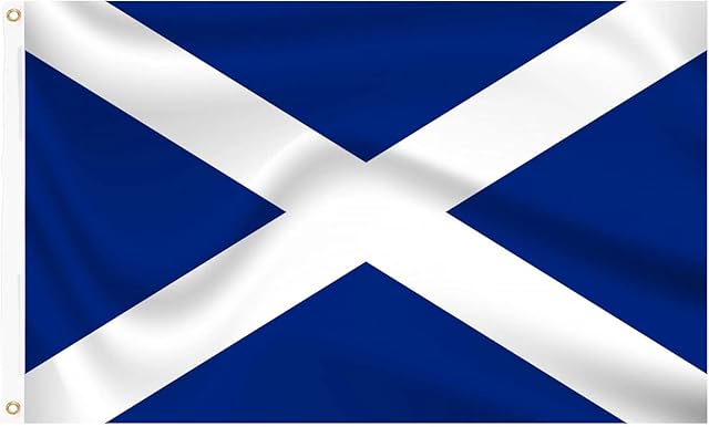 ShreeFit Flag Scotland Flag Large Scottish National St Andrews Cross Flags Polyester with Brass Grommets 3Ft X 5Ft (Pack of 1)