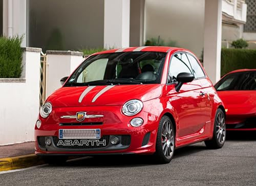 Ricreo Inscription Grille Avant Compatible Abarth 500/595 Lettres Calandra Adaptées Fiat Punto Accessoires Tuning Adhésifs Décoration (Gris) – vue 2