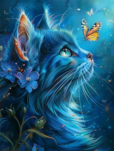 Broderie de perles chat fantastique 9CT relief scintillant unique