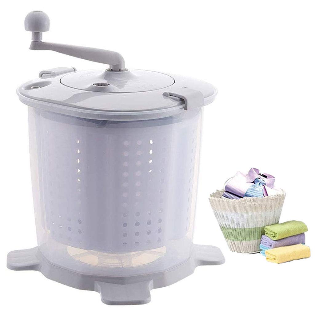 YDCW Mini Hand Crank Washing Machine Dehydrator,2020 Latest Mini Small Semi-Automatic Washer,Compact Spin Dryer, Portable Manual Non-Electric,Suitable for Camping Dormitory,Grey - Grey