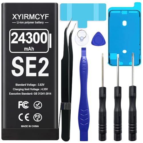 XYIRMCYF 24300mAh Super Capacity Battery Compatible with iPhone SE2 (SE 2020 2nd Generation) 0 Cycle Li-Polymer Replacement Battery for iPhone SE 2020 with Professional Repair Tool Kit