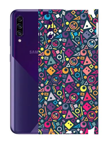 Image of AtOdds - Samsung Galaxy A30s Mobile Back Skin Sticker - Lamination - Rear Screen Guard Protector Film Wrap (Coverage - Back+Camera+Sides) (Design - Shapes Graffiti)