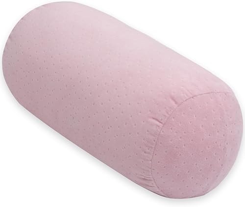 1 MIDDLE ONE Almohada cilíndrica redonda con funda de terciopelo extraíble, almohada cervical en rollo de tubo para soporte de cabeza, cuello,