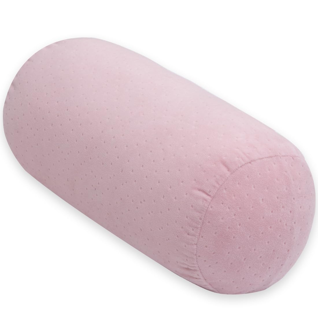 Photo 1 of 1 MIDDLE ONE Round Cylinder Bolster Pillow with Removable Velour Cover, Tube Roll Cervical Pillow for Head, Neck, Back and Legs Support, 13"x 6", Pink