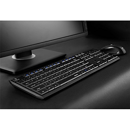 Eagletec K104 Wireless Keyboard And Mouse Combo Slim, Flat & Quiet, Ergonomic Full Size 104 Keys Keyboard & Portable Wireless Mouse For Windows Pc (Black Wireless Keyboard & Mouse Set, 10 Pack) #TOP5