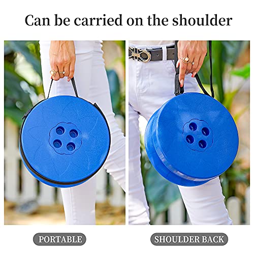 Telescoping Stool With Cushion,Portable Camping Stool More Sturdy Capacity 440Ib,Collapsible Retractable Stool Adjustable Folding Stool For Garden Hiking Mountain Bbq With Carry Bag,Carabiner #TOP2