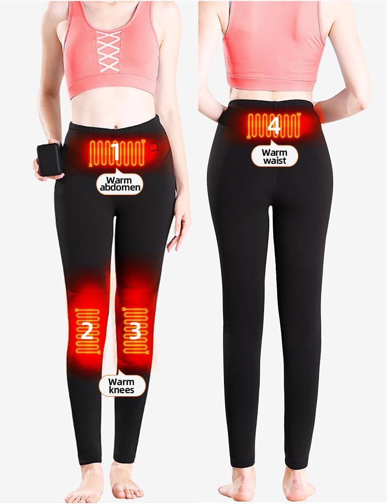 Heated Pants for Men Women Fleece, USB Electric Warming Heating Pants Leggings, Lightweight Thermal Heating Trousers