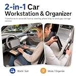 2-in-1 Steering Wheel Tray and Car Laptop Desk with Seat Gap Organizer - Image 2