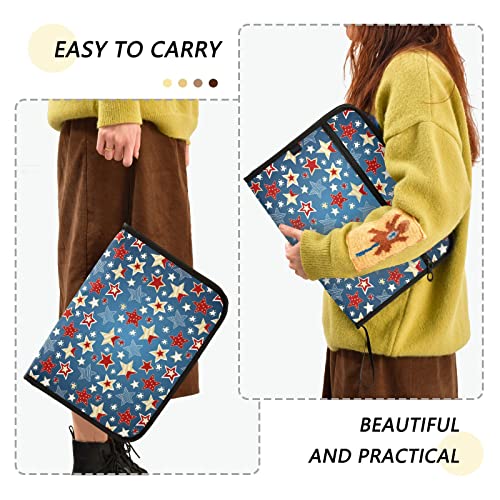 American Stars Flag Expanding File Folder For Documents A4 Letter Size Accordion File Organizer With Tabs 13 Pockets For Receipt Desk School Filing Cabinet #TOP4