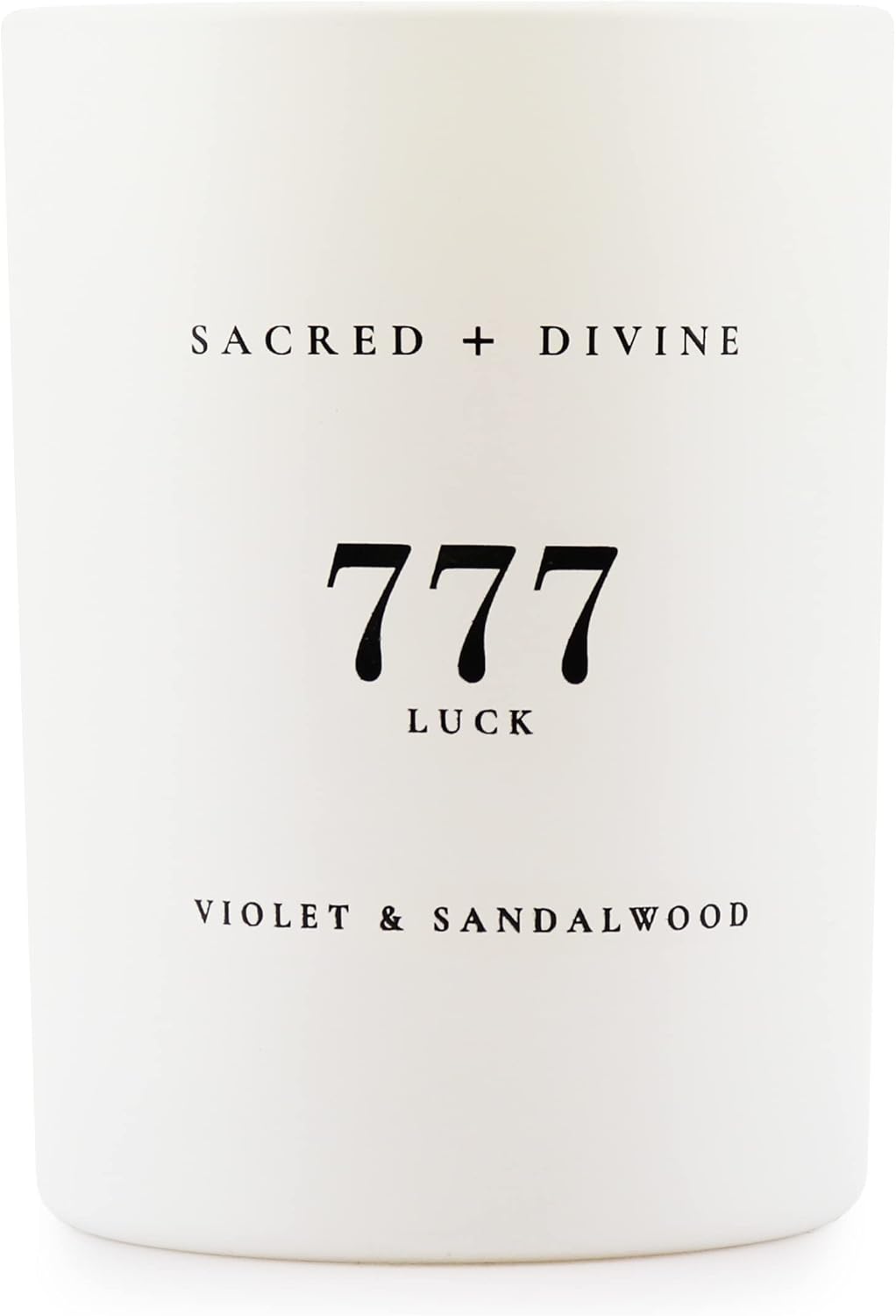 777 "Luck Scented Intention Candle, Violet and Sandalwood, Angel Number Manifestation Candle, Soy Coconut Aromatherapy Candle with 80 Hour Burn Time