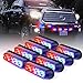 Xprite Red & Blue 4 LED 4 Watt Surface Mount Deck Dash Grill Grille Strobe Lights Warning Police Light for Emergency Vehicle - 8 Pieces