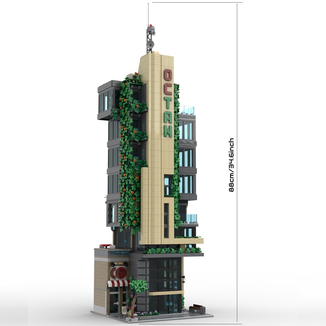 Moderner Wolkenkratzer Klemmbausteine Set, MOC Modulares Tower Hochhaus Architektur Modell, Stadtbild Sammlermodell für Erwachsene (4602 Teile)