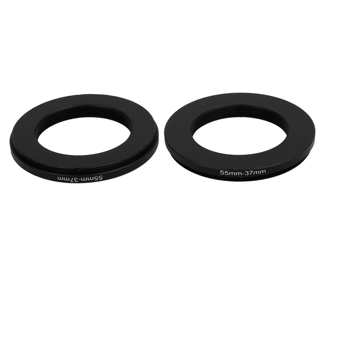 Aexit 2PCS Camera Distribution electrical Parts 55mm-37mm Aluminum Lens Filter Step Up Ring Adapter Black