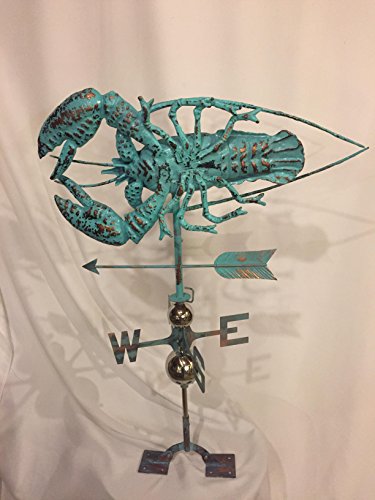 Furniture Barn Usa Large Handcrafted 3D 3- Dimensional Lobster Weathervane Copper Patina Finish #TOP4