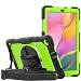 Produktbild DAORANGE Hülle für Samsung Galaxy Tab A 10.1 2019 T510/T515, Stoßfeste Schutzhülle mit Displayschutzfolie&360° Drehbar Stand&Handschlaufe für Galaxy Tab A 2019 SM-T510/T515 10,1 Zoll (Schwarz/Grün)