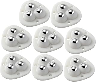 VILLCASE Self Adhesive Caster Wheels, 360 Degree Rotation Sticky Pulley, Stainless Steel Mini Swivel Wheels, Paste Type Universal Pulley for Trash Can, Storage Box, Furniture, 8pcs